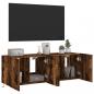 Preview: TV-Wandschränke mit LED-Leuchten 2 Stk. Räuchereiche 60x35x41cm