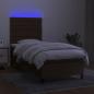 Preview: Boxspringbett mit Matratze & LED Dunkelbraun 80x200 cm Stoff