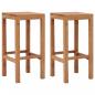 Preview: ARDEBO.de - Barhocker 2 Stk. Massivholz Teak