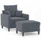 Preview: Sessel mit Hocker Dunkelgrau 60 cm Samt