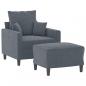Preview: Sessel mit Hocker Dunkelgrau 60 cm Samt