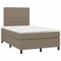 Preview: Boxspringbett mit Matratze & LED Taupe 120x200 cm Stoff