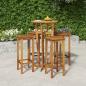 Preview: ARDEBO.de - 5-tlg. Gartenbar-Set Massivholz Akazie