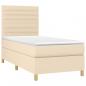 Preview: Boxspringbett mit Matratze Creme 80x200 cm Stoff