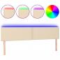 Preview: LED Kopfteil Creme 180x5x78/88 cm Stoff