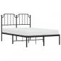 Preview: Bettgestell mit Kopfteil Metall Schwarz 120x190 cm