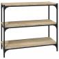 Preview: Bücherregal Sonoma-Eiche 80x33x70,5 cm Holzwerkstoff und Stahl