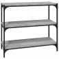Preview: ARDEBO.de - Bücherregal Grau Sonoma 80x33x70,5 cm Holzwerkstoff und Stahl