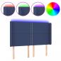 Preview: LED Kopfteil Blau 147x16x118/128 cm Stoff