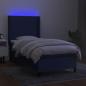 Preview: Boxspringbett mit Matratze & LED Blau 90x190 cm Stoff