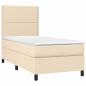 Preview: Boxspringbett mit Matratze Creme 90x200 cm Stoff