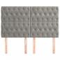 Preview: Kopfteile 4 Stk. Hellgrau 72x7x78/88 cm Samt
