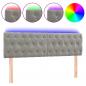 Preview: LED Kopfteil Hellgrau 144x7x78/88 cm Samt