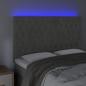 Preview: LED Kopfteil Hellgrau 144x7x118/128 cm Samt