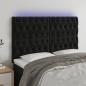Preview: ARDEBO.de - LED Kopfteil Schwarz 144x7x118/128 cm Samt