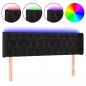 Preview: LED Kopfteil Schwarz 147x16x78/88 cm Samt