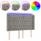 Preview: LED Kopfteil Hellgrau 147x16x118/128 cm Samt