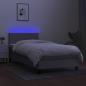 Preview: Boxspringbett mit Matratze & LED Hellgrau 90x200 cm Stoff