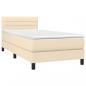 Preview: Boxspringbett mit Matratze & LED Creme 100x200 cm Stoff