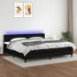 Preview: ARDEBO.de - Boxspringbett mit Matratze & LED Schwarz 200x200 cm Stoff