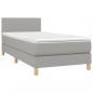Preview: Boxspringbett mit Matratze & LED Hellgrau 100x200 cm Stoff