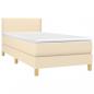 Preview: Boxspringbett mit Matratze & LED Creme 90x190 cm Stoff