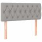 Preview: Boxspringbett mit Matratze & LED Hellgrau 90x200 cm Stoff