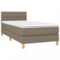 Preview: Boxspringbett mit Matratze & LED Taupe 90x200 cm Stoff 