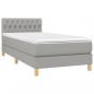 Preview: Boxspringbett mit Matratze & LED Hellgrau 100x200 cm Stoff