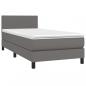 Preview: Boxspringbett mit Matratze & LED Grau 90x200 cm Kunstleder