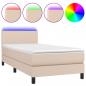 Preview: ARDEBO.de - Boxspringbett mit Matratze & LED Cappuccino-Braun 90x200cm