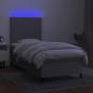 Preview: Boxspringbett mit Matratze & LED Hellgrau 90x190 cm Stoff