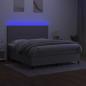 Preview: Boxspringbett mit Matratze & LED Hellgrau 160x200 cm Stoff