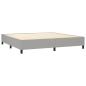 Preview: Boxspringbett mit Matratze & LED Hellgrau 200x200 cm Stoff