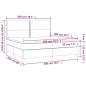 Preview: Boxspringbett mit Matratze & LED Hellgrau 200x200 cm Stoff