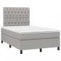 Preview: Boxspringbett mit Matratze & LED Hellgrau 120x200 cm Stoff