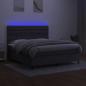 Preview: Boxspringbett mit Matratze & LED Dunkelgrau 180x200 cm Stoff