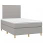 Preview: Boxspringbett mit Matratze & LED Hellgrau 120x200 cm Stoff