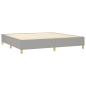Preview: Boxspringbett mit Matratze & LED Hellgrau 200x200 cm Stoff