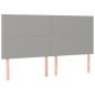 Preview: Boxspringbett mit Matratze & LED Hellgrau 200x200 cm Stoff