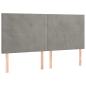 Preview: Boxspringbett mit Matratze & LED Hellgrau 200x200 cm Samt