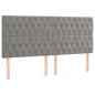 Preview: Boxspringbett mit Matratze & LED Hellgrau 200x200 cm Samt