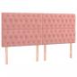 Preview: Boxspringbett mit Matratze & LED Rosa 200x200 cm Samt