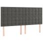 Preview: Boxspringbett mit Matratze & LED Dunkelgrau 180x200 cm Samt