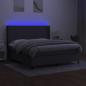 Preview: Boxspringbett mit Matratze & LED Dunkelgrau 180x200 cm Stoff