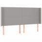 Preview: Boxspringbett mit Matratze & LED Hellgrau 200x200 cm Stoff