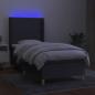 Preview: Boxspringbett mit Matratze & LED Dunkelgrau 100x200 cm Stoff