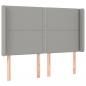 Preview: Boxspringbett mit Matratze & LED Hellgrau 140x200 cm Stoff