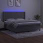 Preview: Boxspringbett mit Matratze & LED Hellgrau 160x200 cm Samt