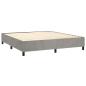Preview: Boxspringbett mit Matratze & LED Hellgrau 180x200 cm Samt